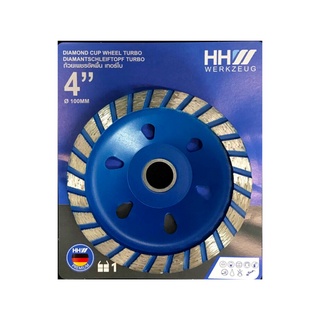 [ลด 20% เมื่อใช้โค้ด LTKEE6A]HH WERKZEUG 4" DIAMOND CUP WHEEL TURBO ใบเจียรปูน ใบเจียรกระเบื้อง ใบเจียรเพชร