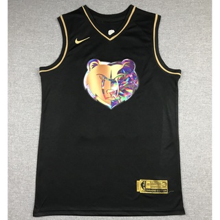 Memphis Grizzlies NBA ใหม่ สําหรับผู้ชาย 2022 #เสื้อกีฬาบาสเก็ตบอล ปักลาย Ja Morant Diamond Edition สีดํา สีทอง 12 ชิ้น