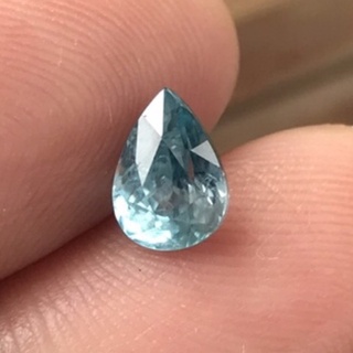 1.81ct 7.6x5.5mm พลอยเพทายฟ้า กัมพูชา Pear Natural Gentle Heat Blue Zircon, Cambodia