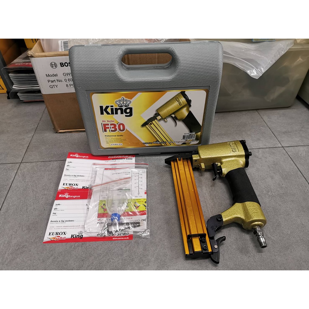F30GOLD แม็กลม ปืนยิงตะปูลม สีทอง KING สินค้าเเท้รับประกันจากผู้เเทนจำหน่าย