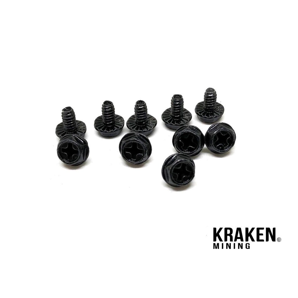 น็อตเครื่องคอมพิวเตอร์ PC น็อตเคส เมนบอร์ด สีดำ ขายเป็นชุด