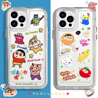 เคสโทรศัพท์มือถือ แบบแข็ง ขอบนิ่ม กันกระแทก ลายการ์ตูนชินจัง สําหรับ iPhone 11 13 12 X XS Pro Max XR 12 13 Mini