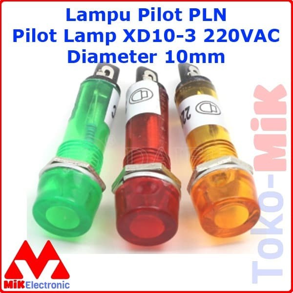 PILOT LAMP PILOT FLAT LAMP 10 MM 220 V AC VAC PLN INDICATOR XD10-3