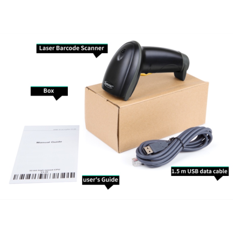 Loyverse pos เครื่องอ่านบาร์โค๊ดสแกนเนอร์ POSSCAN LSH2500 1D USB Barcode Scanner อ่านไว แม่นยำ