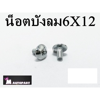 น็อตบังลม หัวร่ม6X12มิล เบอร์10ยาว12มิล ชุดสีฮอนด้า(ชุบเลส)