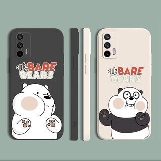 เคสโทรศัพท์มือถือแบบนิ่ม ขอบสี่เหลี่ยม ลาย We Bare Bears สําหรับ OPPO A17 A17K A16 A94 A53 A15 A12 AX7 A52 A72 A92 A74 A54 5G