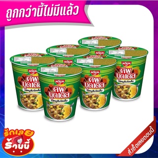 นิสชิน คัพ นูดเดิล บะหมี่กึ่งสำเร็จรูป รสหมูสับจัดเต็ม 77 กรัม x 6 ถ้วย NISSIN Cup Noodle Minced Pork Flavour 77 g x 6 C