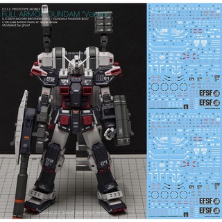 Decal ดีคอลน้ำ GHOST MG 1/100 Full Armor Gundam Ver.Ka