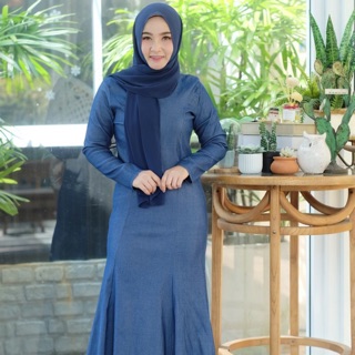 ชุดเดรส ทรงหางปลา รุ่น Abaya Jeans Dress