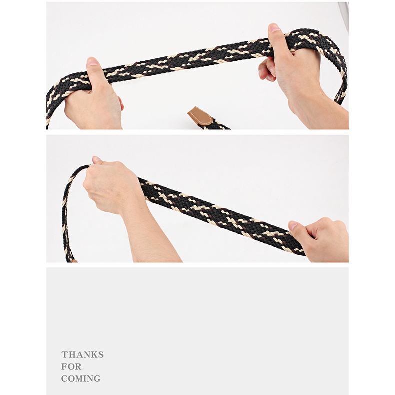 เข็มขัดลําลอง ผ้าถัก แบบยืดหยุ่น คุณภาพสูง สําหรับผู้ชาย และผู้หญิง - รูปที่ 4