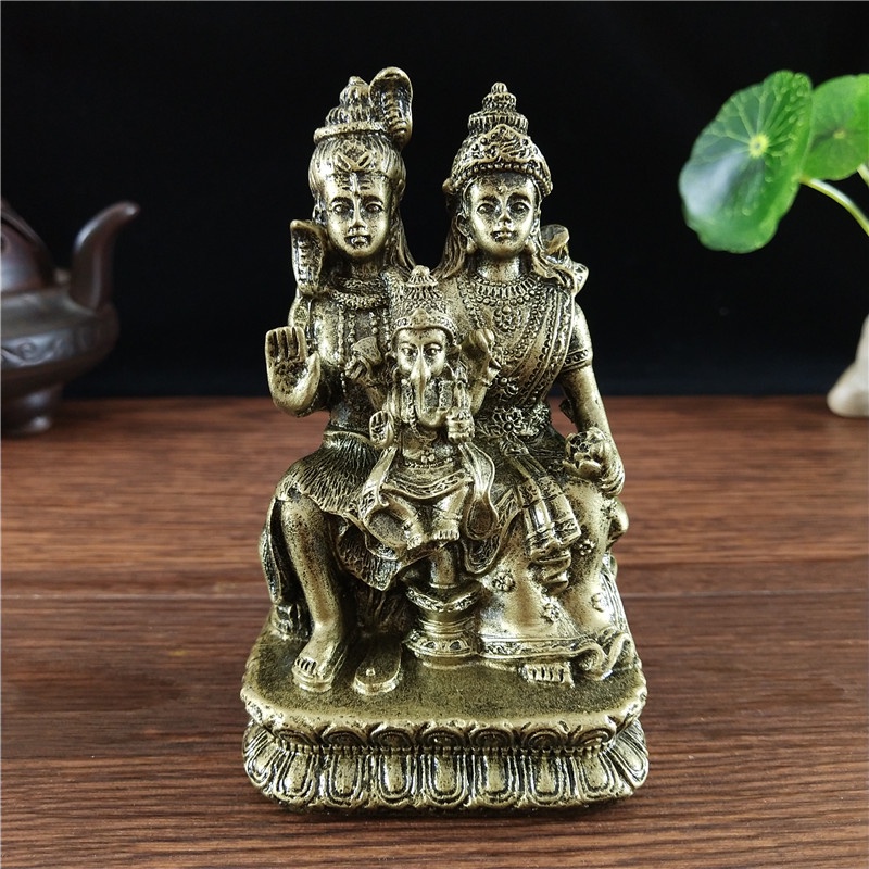 ☢ஐBronze Color Shiva Statue Hindu Ganesha Vishnu Buddha Statue Figurine Home Office Decoration India Religion Feng Shui