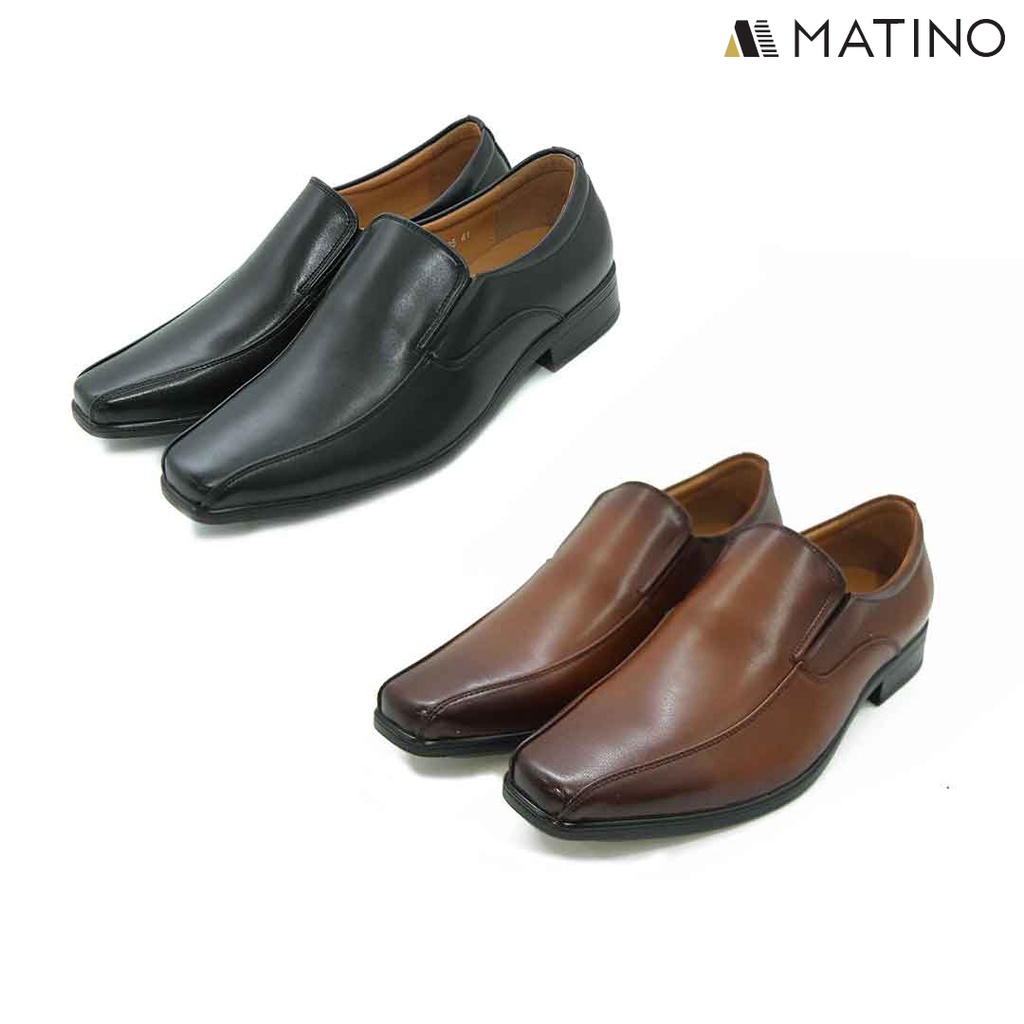 MATINO SHOES รองเท้าชายคัทชูหนังวีแกน รุ่น MC/B 5535M - BLACK/TAN