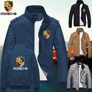 Hot เสื้อแจ็คเก็ตสําหรับผู้ชายแขนยาวพิมพ์ลาย Porsche Logo