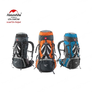 Naturehike Thailand กระเป๋าสะพายหลัง 70+5L backpacksน้ำหนักเบา(Black)