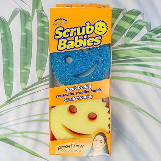 (Scrub Daddy®) Scrub Babies Resize For Smaller Hand 2 Count ฟองน้ำทำความสะอาดอเนกประสงค์ Scrub Daddy+Scrub Mommy