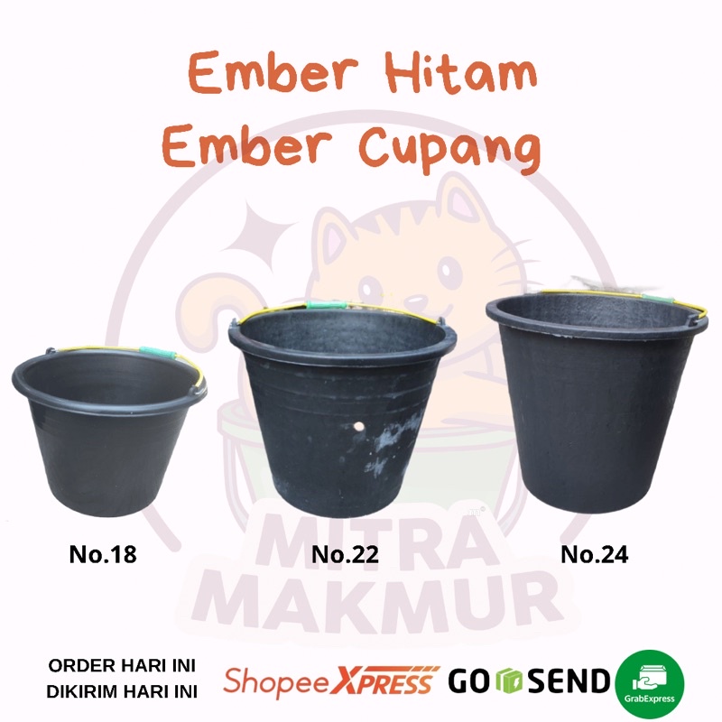 ! RUBBER CAST BUCKET / BLACK BUCKET / UNBREAKABLE BUCKET / 10-15-20 LITER BUCKET