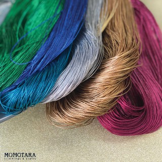 MOMOTARA No.86 เทปถัก Braid เทปถักกลม Tubular Braid ขนาด 0.15 CM ยาว 144 หลา เชือก เทป diy วัสดุตกแต่ง cord rope