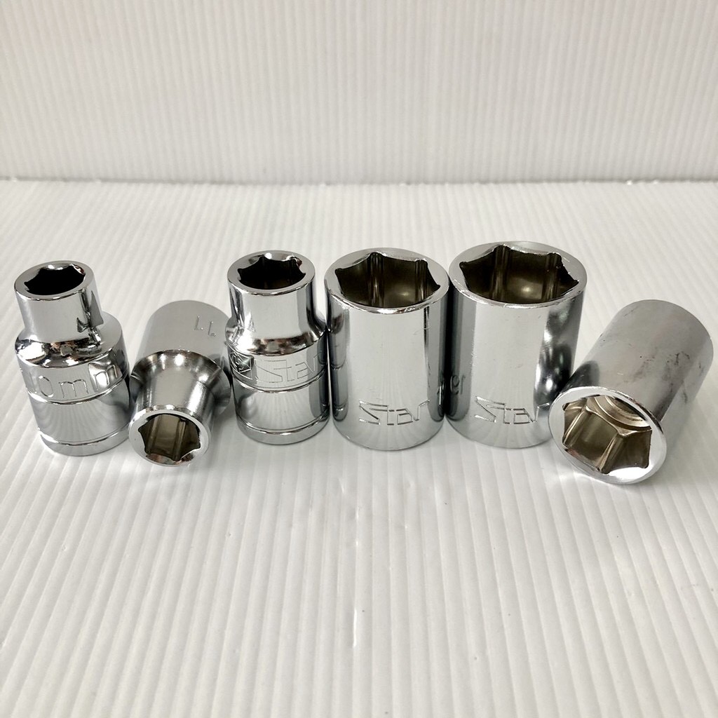 ลูกบล็อก หกเหลี่ยม STAR Germany เบอร์ 8,9,10 ,11,12,13,14,15,16,17,18,19 มิล เกรดCR-V แกน4หุน ลูกบล็