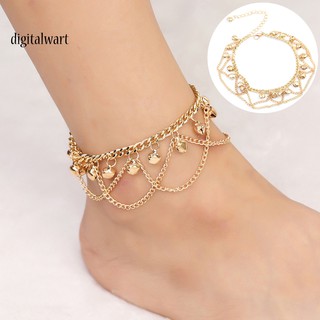 Dg_สร้อยข้อเท้าโซ่ จี้กระดิ่ง เครื่องประดับแฟชั่นสตรี