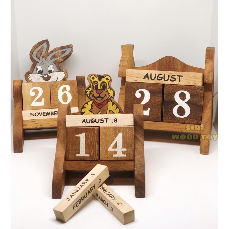 ปฏิทินไม้ ปฎิทินตั้งโต๊ะไซส์S,L(calander)
