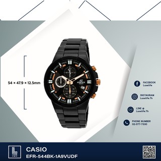 นาฬิกาข้อมือ Casio รุ่น EFR-544BK-1A9VUDF Edifice -นาฬิกาข้อมือสุภาพบุรุษ สายสเตนเลส - สีดำ