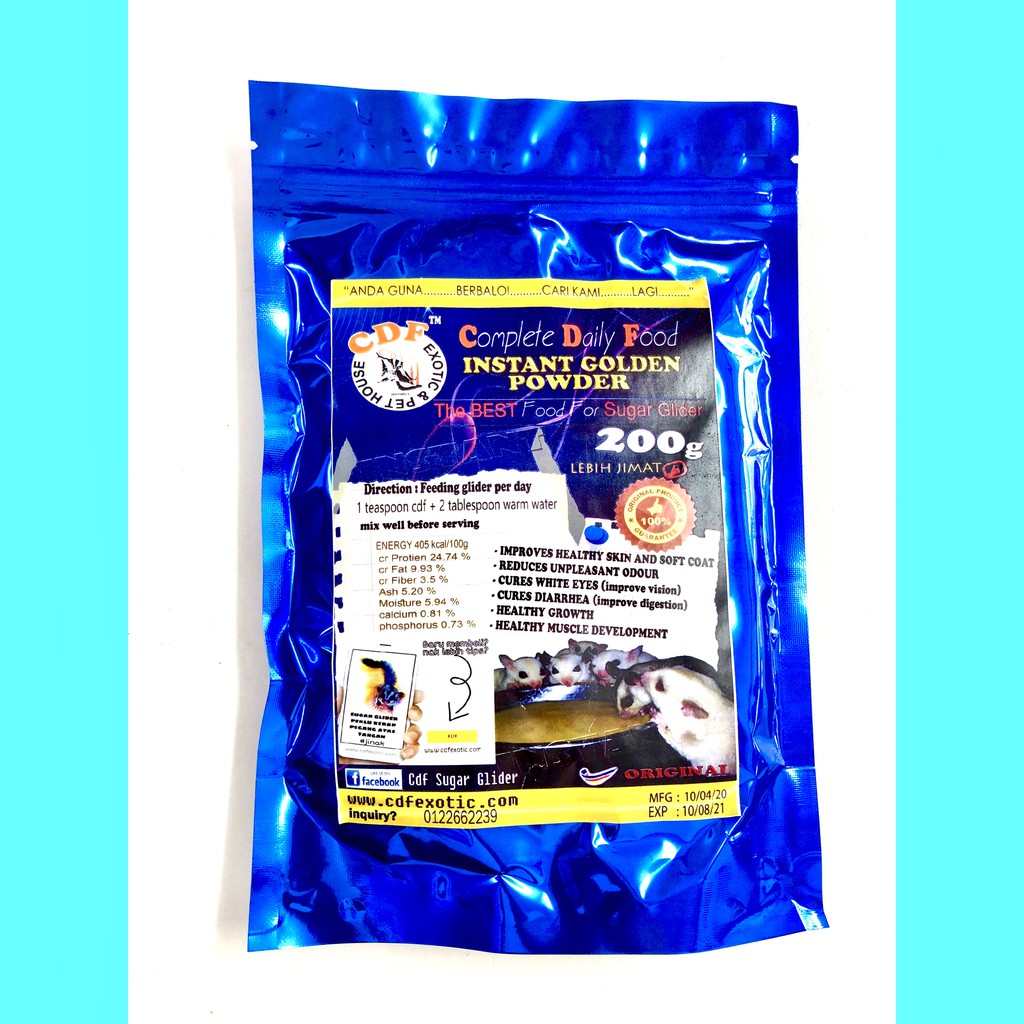 Complete Daily Food CDF for Sugar Glider Instant Golden Powder (200g) oJ64