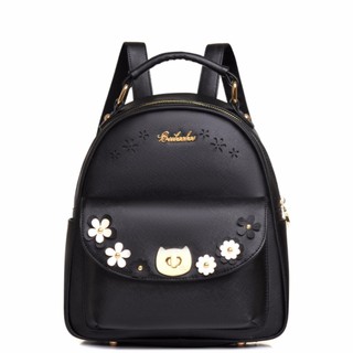 กระเป๋าเป้แฟชั่น Korea Fashion PU Cute Style Backpack [BLACK]