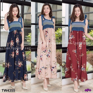 👗Pfashion [ส่งไว!!🚛] P4355 Maxi Dress แม็กซี่เดรสสายผูกโบว์  Maxi Dress