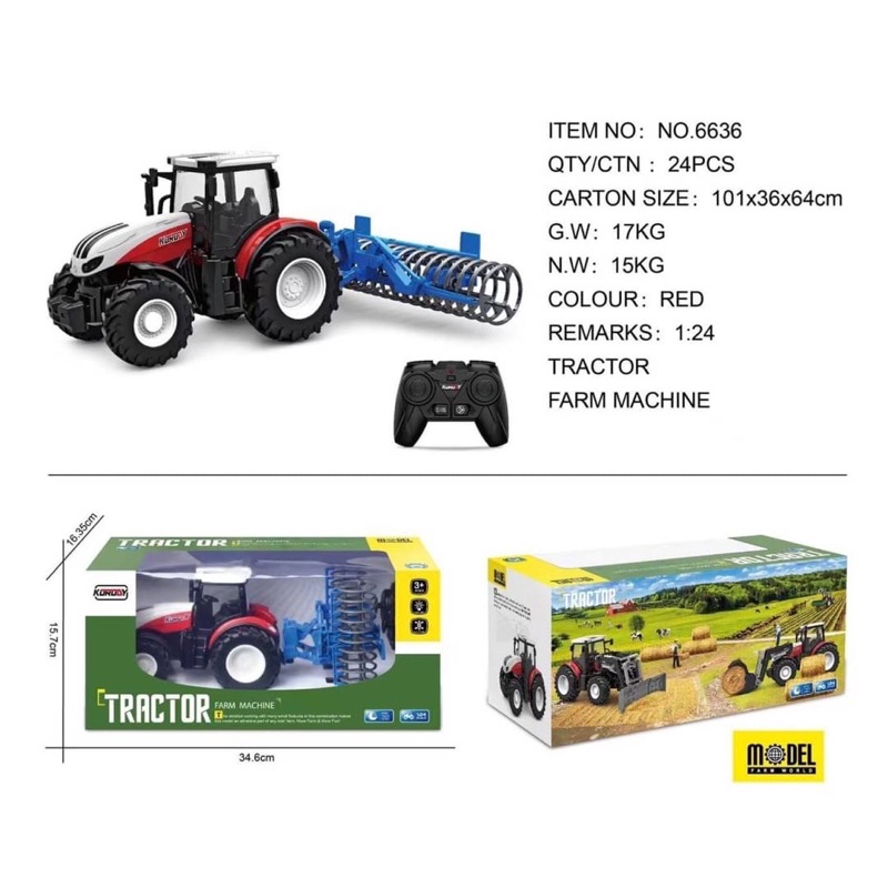 รถTRACTOR บังคับ 1:24 รีโมท2.4 งานสวย มีไฟ เล่นออโต้ได้