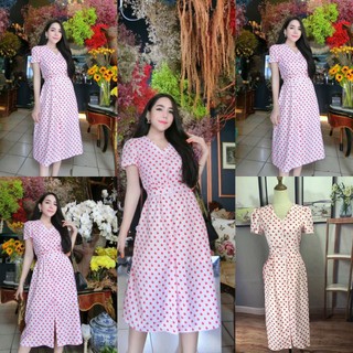 พร้อมส่ง✅M-4XL✅ป้าย Love Lady🌸ชุดเดรสเก๋ๆสีสวยลายสวย