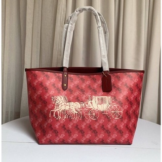 Coach Reversible City Tote With Horse And Carriage Print