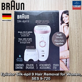 Braun® Epilator Silk-épil 9 Hair Removal for Women, SES 9-720 เครื่องกำจัดขน สำหรับผู้หญิง Wet &amp; Dry