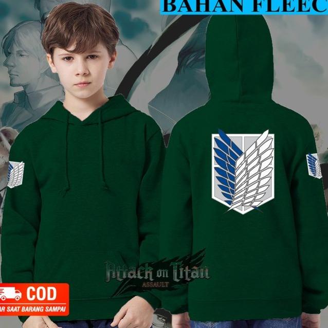 เสื้อแจ็คเก็ต Attack On Titan สําหรับเด็ก / เสื้อฮู้ด Aot เสื้อกันหนาว Attack On Titan Eren