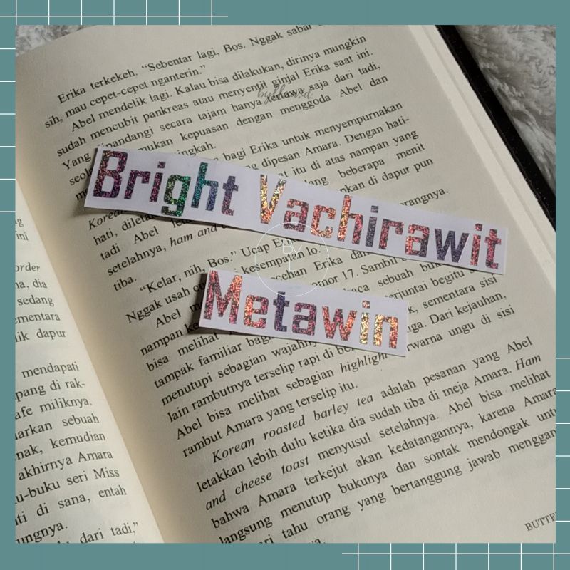 [Ready] สติ๊กเกอร์ชื่อโฮโลแกรม Bright Win Metawin Dew Jirawat Nani F4 Thailand 2gether the Series Ac