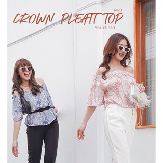 T420  Crown Pleat Top