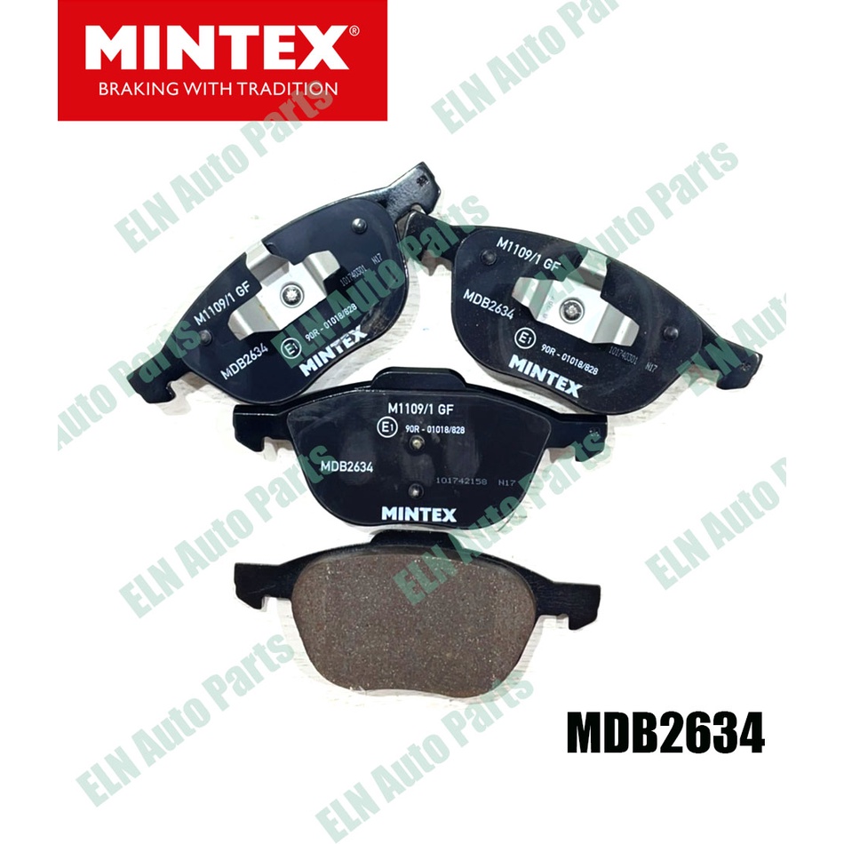 Mintex ผ้าเบรคหน้า (ของอังกฤษ) FORD Eco-Sport 1.5L ปี 2013, Escape II 2wd, 4wd ปี 2013, Focus 1.8,2.0 ปี 2002-2004