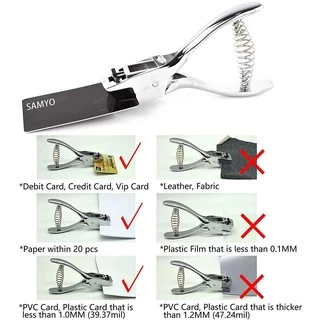 NO.013 เครื่องเจาะรูบัตรพนักงาน ตัวเจาะกระดาษ ขนาดเจาะวงรี 3x15มิลลิเมตร (สามารถออกใบกำกับภาษี)