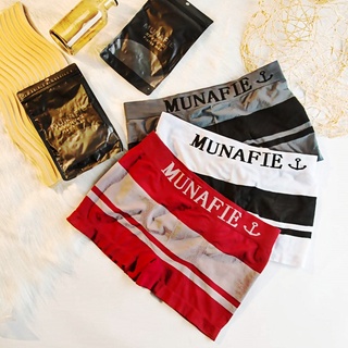 บ๊อกเซอร์ สำหรับผู้ชาย กางเกงในชายขาสั้น Munafie Boxer ชาย ผ้านิ่มใส่สบาย ไม่อึดอัด มีถุงซิป ขนาดฟรีไซส์