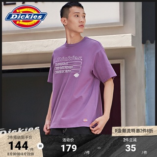 【พร้อมส่ง】เสื้อยืดคอกลม แขนสั้น ผ้าฝ้าย พิมพ์ลายตัวอักษร Dickies ทรงหลวม ใส่สบาย เหมาะกับฤดูร้อน สําหรับผู้ชาย 8763