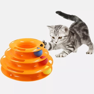 ของเล่นแมว รางบอลทาวเวอร์ 3 ชั้น Plastic Three Levels Tower Tracks Cat Toy