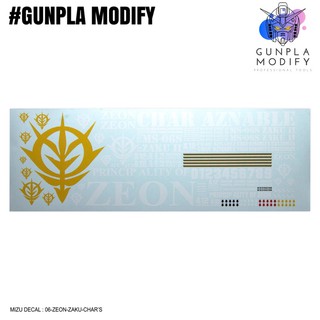 MIZU DECAL ดีคอลน้ำแบบ Custom Design ตกแต่งกันดั้ม กันพลา 06-ZEON-ZAKU-CHAR