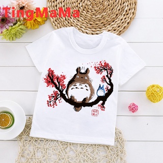 เสื้อยืดแขนสั้น พิมพ์ลายการ์ตูน Totoro Spirited Away Studio Ghibli น่ารัก สําหรับเด็ก