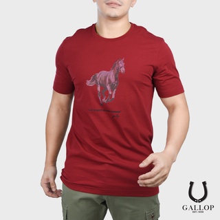 GALLOP : เสื้อยืดคอกลมพิมพ์ลาย BASIC -T-SHIRT (Round-necked) รุ่น GT9084 สีคลาสสิค