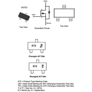 2N7002 N-channel Logic Level MOSFET(1ชิ้น)