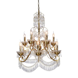 ไฟช่อ CARINI MD1260-6+6 สีใส/ทอง 12 หัว โคมไฟช่อ CHANDELIER CARINI MD1260-6+6 CLEAR/GOLD 12-LIGHT โคมไฟภายใน โคมไฟ หลอดไ