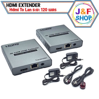 HDMI Extender 120m 4K อุปกรณ์ขยายสัญญาณ HDMI ผ่านสาย LAN ด้วยสาย CAT5E หรือ CAT 6 ระยะไกลสุด 120 เมตร