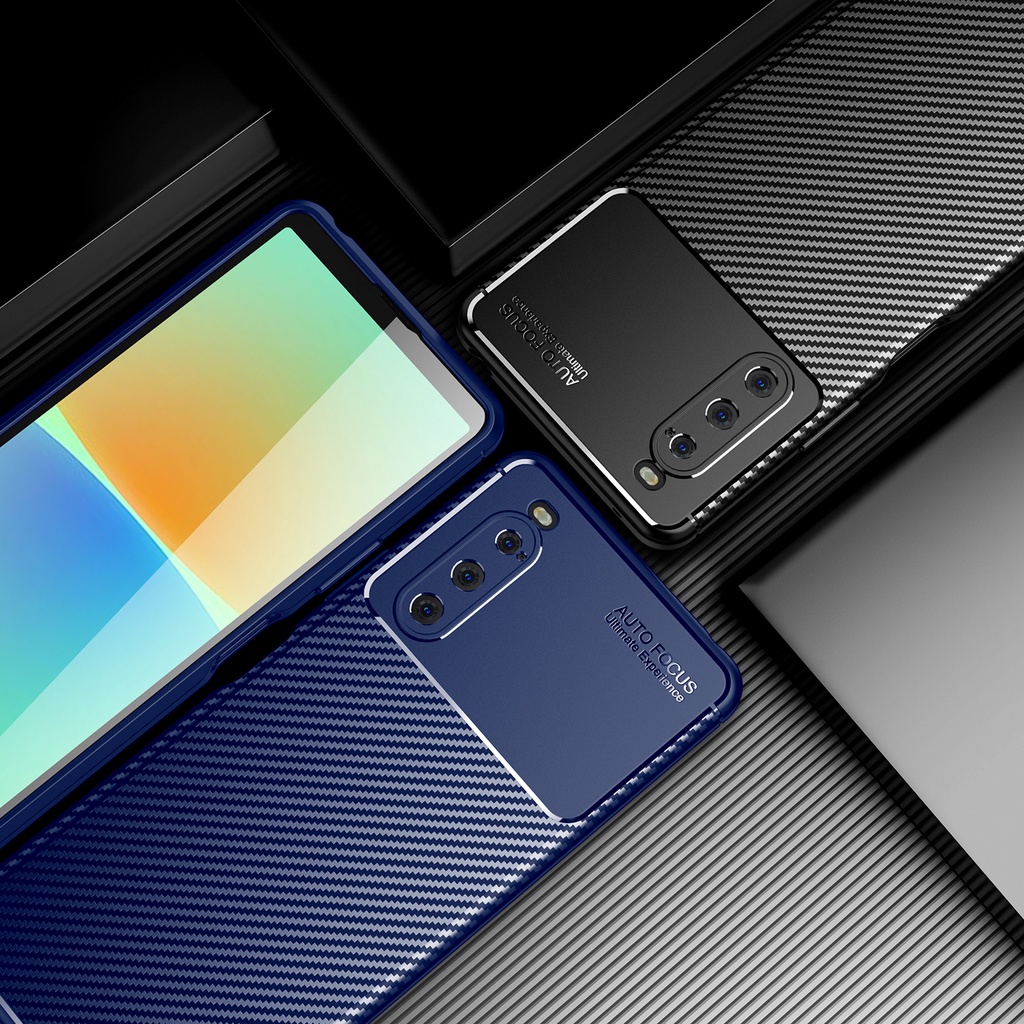 SONY Xperia 1 5 10 II III IV Case Soft Carbon Fiber Silicone TPU Shockproof Hybrid Back Cover #8