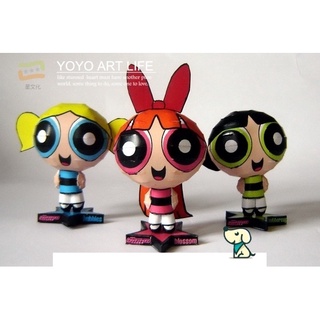 Lora PZ1 แม่พิมพ์กระดาษ รูปตุ๊กตาอนิเมะ Powerpuff Girls 3d แฮนด์เมด diy สําหรับตกแต่ง zg03 3 ชิ้น