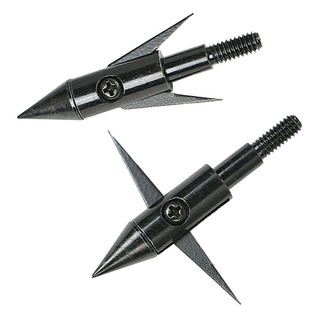 3pcs Black Bow Fishing Broad heads Barbed Arrow Tips Arrow heads with Movable Blade