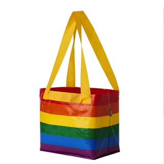 🌈IKEA แท้ กระเป๋า ถุงสีสันสายรุ้ง เรนโบว์รุ่นใหม่ หนา มี 2 ขนาด